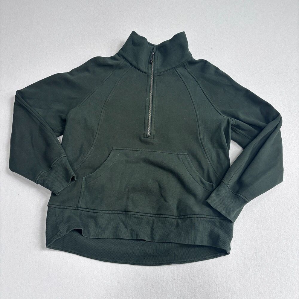 Lululemon Scuba Oversized Funnel-Neck Half Zip Long Women's M/L Dark Green Cozy